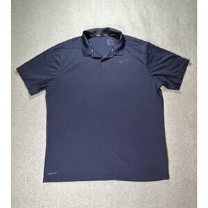 Nike Golf Polo Shirt Mens Xl Navy Blue Stretch Breathable Short Sleeve